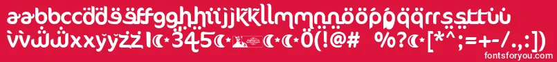 フォントFtfAhlanVeArabezFree – 赤い背景に白い文字