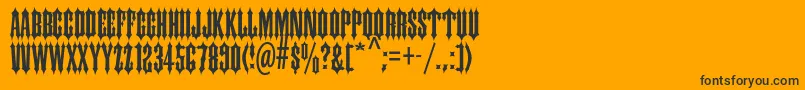 Ironwoodstd-Schriftart – Schwarze Schriften auf orangefarbenem Hintergrund