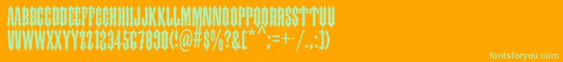 Ironwoodstd Font – Green Fonts on Orange Background