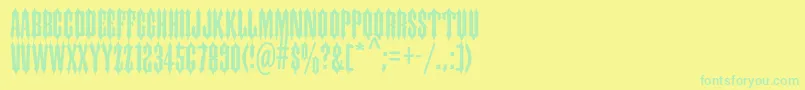 Police Ironwoodstd – polices vertes sur fond jaune
