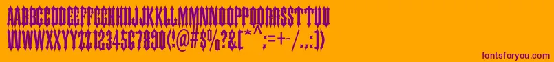 Ironwoodstd Font – Purple Fonts on Orange Background
