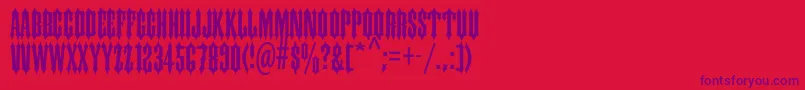 Ironwoodstd-Schriftart – Violette Schriften auf rotem Hintergrund