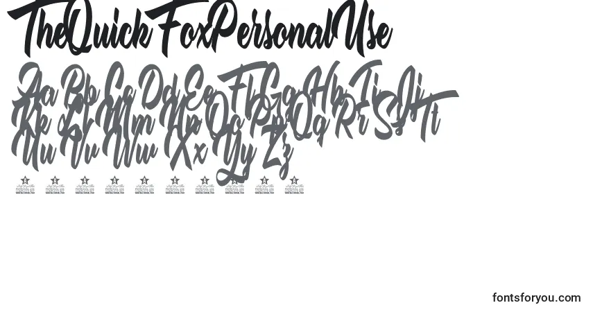 TheQuickFoxPersonalUse Font – alphabet, numbers, special characters
