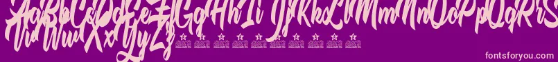 TheQuickFoxPersonalUse Font – Pink Fonts on Purple Background