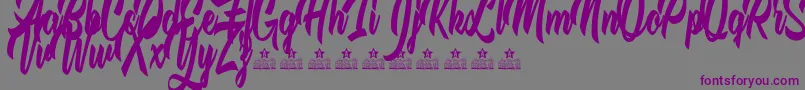 TheQuickFoxPersonalUse Font – Purple Fonts on Gray Background