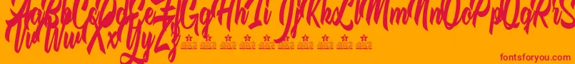 TheQuickFoxPersonalUse Font – Red Fonts on Orange Background