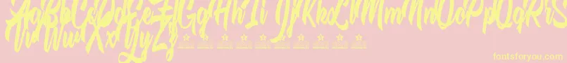 TheQuickFoxPersonalUse Font – Yellow Fonts on Pink Background
