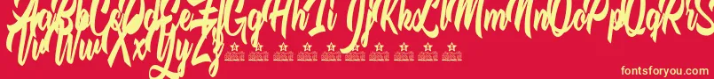TheQuickFoxPersonalUse Font – Yellow Fonts on Red Background