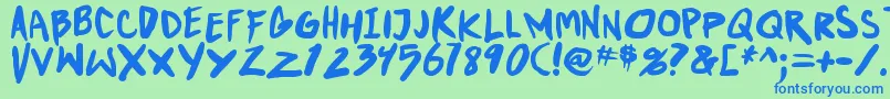 PunkboyTbsBold Font – Blue Fonts on Green Background