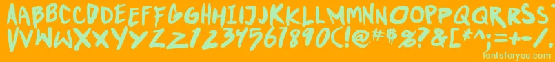 PunkboyTbsBold-Schriftart – Grüne Schriften auf orangefarbenem Hintergrund