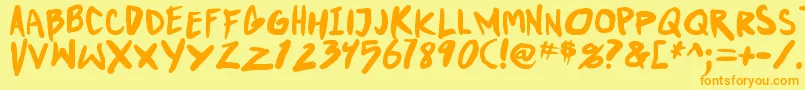 PunkboyTbsBold Font – Orange Fonts on Yellow Background