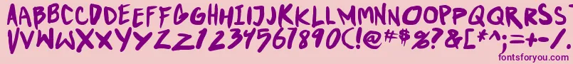 PunkboyTbsBold Font – Purple Fonts on Pink Background