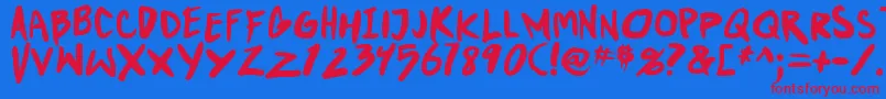 PunkboyTbsBold Font – Red Fonts on Blue Background