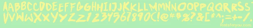 PunkboyTbsBold Font – Yellow Fonts on Green Background