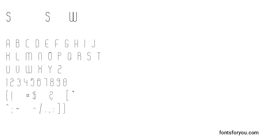 Czcionka StromlinieSlightWebfont – alfabet, cyfry, specjalne znaki