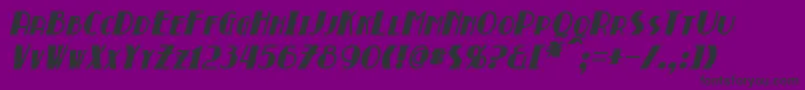 BroadmoorBoldItalic-Schriftart – Schwarze Schriften auf violettem Hintergrund