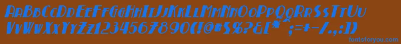 BroadmoorBoldItalic Font – Blue Fonts on Brown Background