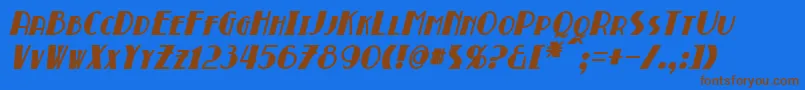 BroadmoorBoldItalic Font – Brown Fonts on Blue Background