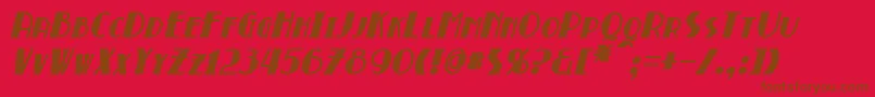 BroadmoorBoldItalic Font – Brown Fonts on Red Background