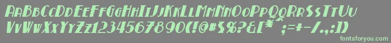 BroadmoorBoldItalic-Schriftart – Grüne Schriften auf grauem Hintergrund