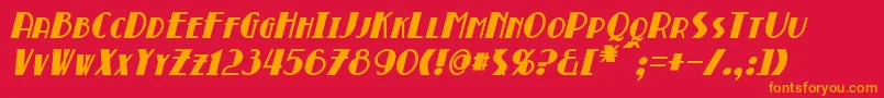 BroadmoorBoldItalic Font – Orange Fonts on Red Background