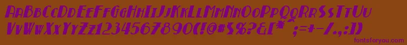 BroadmoorBoldItalic Font – Purple Fonts on Brown Background