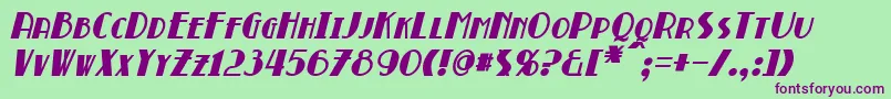 BroadmoorBoldItalic Font – Purple Fonts on Green Background