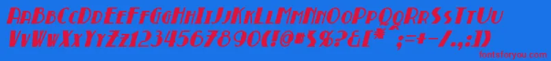 BroadmoorBoldItalic Font – Red Fonts on Blue Background