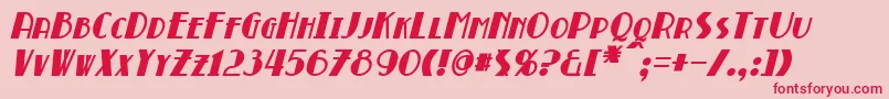 BroadmoorBoldItalic Font – Red Fonts on Pink Background