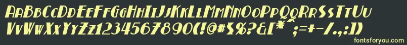 Шрифт BroadmoorBoldItalic – жёлтые шрифты на чёрном фоне