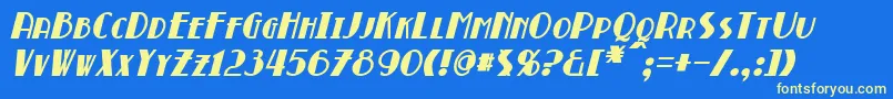 BroadmoorBoldItalic Font – Yellow Fonts on Blue Background