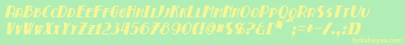 BroadmoorBoldItalic Font – Yellow Fonts on Green Background