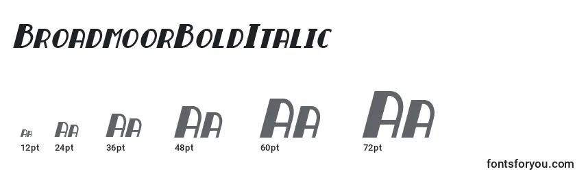 BroadmoorBoldItalic Font Sizes