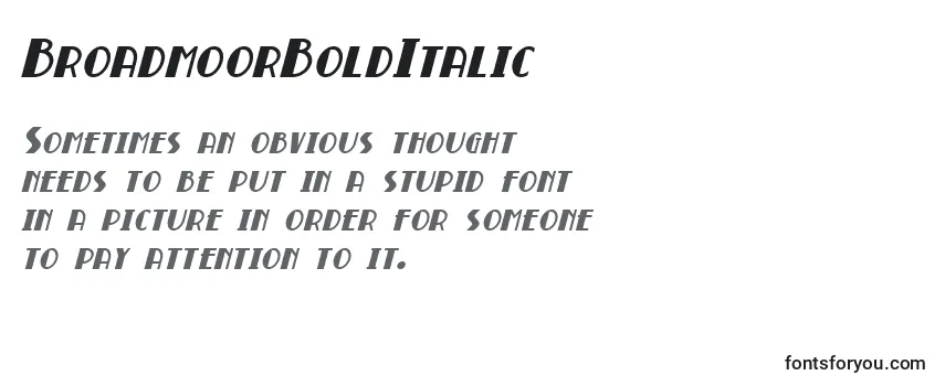 Überblick über die Schriftart BroadmoorBoldItalic