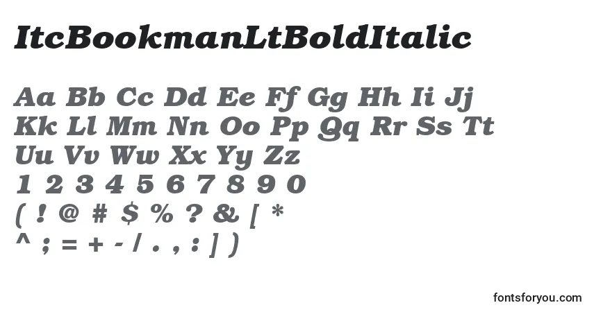 Fuente ItcBookmanLtBoldItalic - alfabeto, números, caracteres especiales