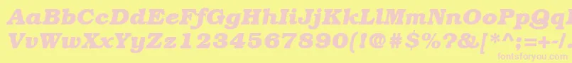 ItcBookmanLtBoldItalic Font – Pink Fonts on Yellow Background