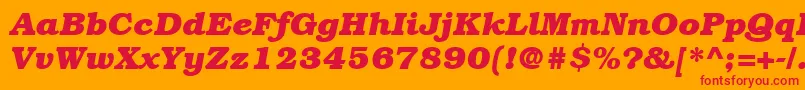 Шрифт ItcBookmanLtBoldItalic – красные шрифты на оранжевом фоне