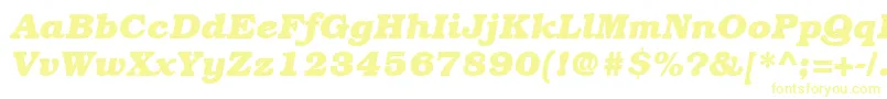 ItcBookmanLtBoldItalic Font – Yellow Fonts on White Background