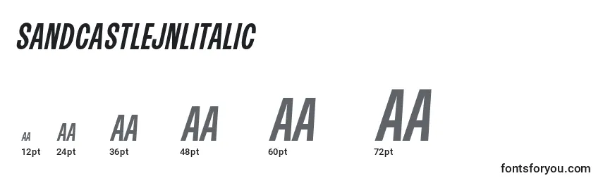 SandcastlejnlItalic Font Sizes