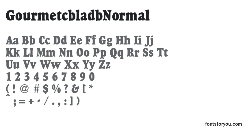 Шрифт GourmetcbladbNormal – алфавит, цифры, специальные символы