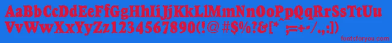 GourmetcbladbNormal Font – Red Fonts on Blue Background