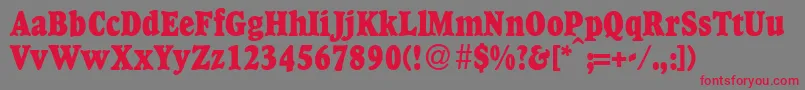 GourmetcbladbNormal Font – Red Fonts on Gray Background