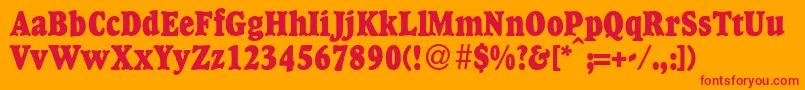 GourmetcbladbNormal Font – Red Fonts on Orange Background