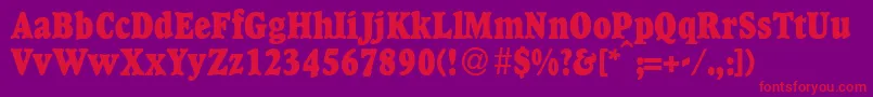 Police GourmetcbladbNormal – polices rouges sur fond violet