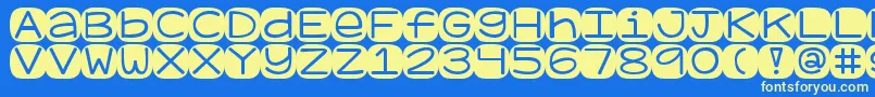 フォントKggeronimoblocks – 黄色の文字、青い背景