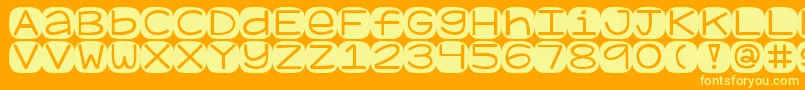 Kggeronimoblocks Font – Yellow Fonts on Orange Background