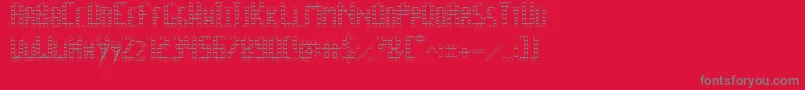フォントSpacePezOutline – 赤い背景に灰色の文字