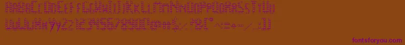 SpacePezOutline Font – Purple Fonts on Brown Background