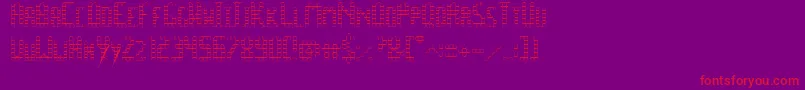 SpacePezOutline Font – Red Fonts on Purple Background