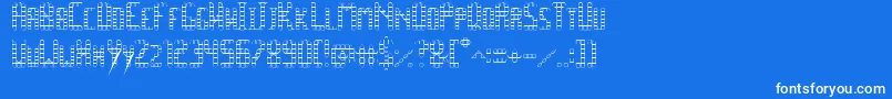 SpacePezOutline Font – White Fonts on Blue Background